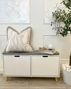 Panca contenitore per scarpe MINERAL Bianco