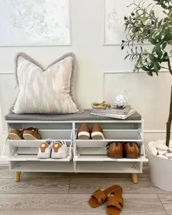 Panca contenitore per scarpe MINERAL Bianco