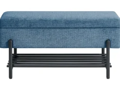 Panca porta scarpe SOLVANG Tessuto Blu con contenitore
