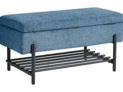 Panca porta scarpe SOLVANG Tessuto Blu con contenitore