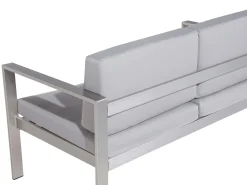 Panca da giardino con cuscino SALERNO 142 cm Metallo Grigio chiaro