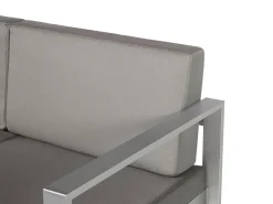 Panca da giardino con cuscino SALERNO 142 cm Metallo Grigio scuro