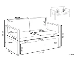 Panca da giardino con cuscino SALERNO 142 cm Metallo Grigio scuro