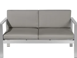 Panca da giardino con cuscino SALERNO 142 cm Metallo Grigio scuro