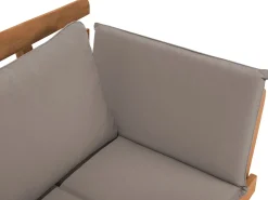 Panca da giardino con cuscino PORTICI 210 cm Legno d'eucalipto Marrone chiaro/Tortora