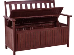 Panca da giardino con cuscino SOVANA 120 cm con contenitore Legno d'acacia Rosso