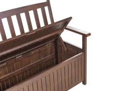 Panca da giardino con cuscino SOVANA 120 cm con contenitore Legno d'acacia Bianco