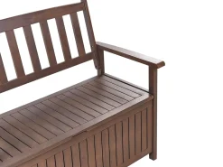 Panca da giardino con cuscino SOVANA 120 cm con contenitore Legno d'acacia Grigio chiaro