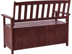 Panca da giardino con cuscino SOVANA 120 cm con contenitore Legno d'acacia Bianco