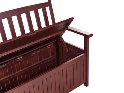 Panca da giardino con cuscino SOVANA 120 cm con contenitore Legno d'acacia Bianco