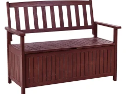 Panca da giardino con cuscino SOVANA 120 cm con contenitore Legno d'acacia Bianco