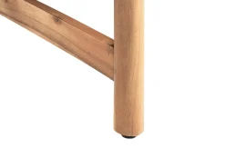 Panca da giardino con cuscino GIAVENO 135 cm Legno d'acacia Bianco sporco