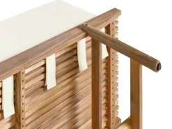 Panca da giardino con cuscino GIAVENO 135 cm Legno d'acacia Bianco sporco