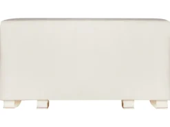 Panca da giardino con cuscino GIAVENO 135 cm Legno d'acacia Bianco sporco
