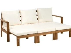 Panca da giardino con cuscino ISOLELLO 190 cm Regolabile Legno d'acacia Marrone