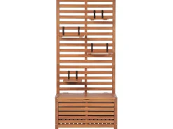 Panca da giardino con pannello a muro MATINO Legno d'acacia 80 cm 40 cm Marrone