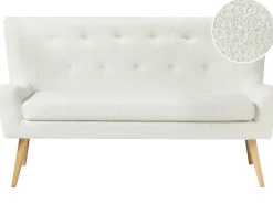 Panca da pranzo 2 posti SKIBBY Bouclé Bianco sporco