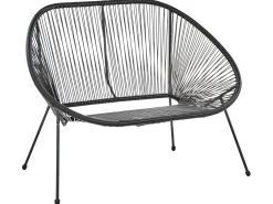 Panchina da giardino ACAPULCO II 113 cm Rattan sintetico (PE) Nero
