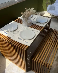 Panchina da giardino BELLANO 105 cm Legno d'acacia Marrone