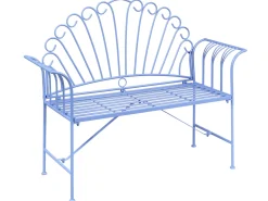 Panchina da giardino CAVINIA 125 cm Metallo Azzurro