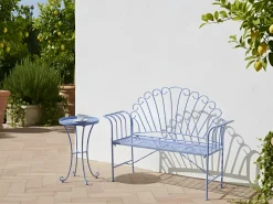 Panchina da giardino CAVINIA 125 cm Metallo Azzurro