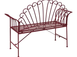 Panchina da giardino CAVINIA 125 cm Metallo Bordeaux