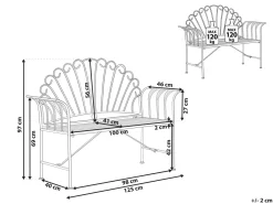 Panchina da giardino CAVINIA 125 cm Metallo Bordeaux