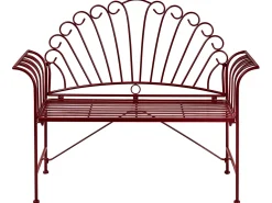 Panchina da giardino CAVINIA 125 cm Metallo Bordeaux
