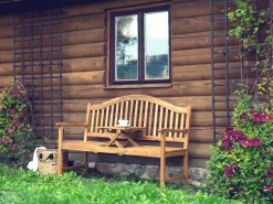 Panchina da giardino HILO 150 cm Legno d'acacia Marrone