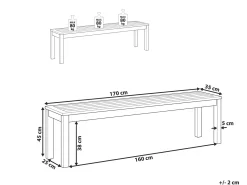 Panchina da giardino MONSANO 170 cm Legno d'eucalipto Marrone