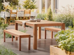 Panchina da giardino MONSANO 170 cm Legno d'eucalipto Marrone