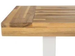 Panchina da giardino SCANIA 140 cm Legno d'acacia Bianco