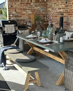 Panchina da giardino TONNARE 200 cm Cemento Grigio