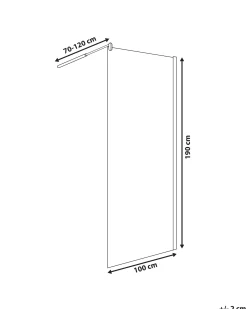 Parete doccia AHAUS 100 x 190 cm Argento
