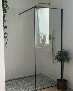 Parete doccia WASPAM II 100 x 190 cm Nero