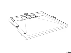 Piatto doccia AZZURRO 80 x 80 x 3 cm Grigio