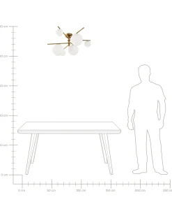 Plafoniera ISAR Metallo Oro