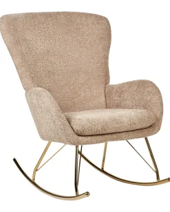 Poltrona a dondolo ANASET Bouclé Beige sabbia