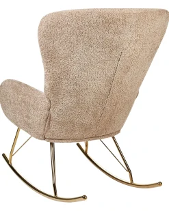 Poltrona a dondolo ANASET Bouclé Beige sabbia