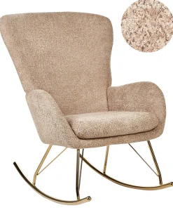 Poltrona a dondolo ANASET Bouclé Beige sabbia