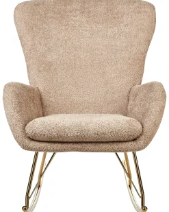 Poltrona a dondolo ANASET Bouclé Beige sabbia