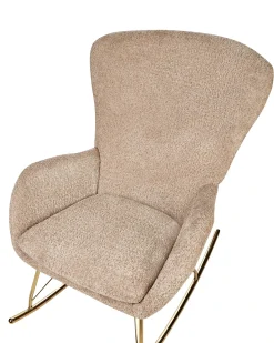 Poltrona a dondolo ANASET Bouclé Beige sabbia
