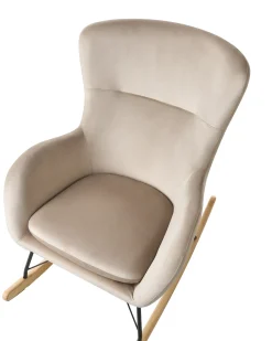 Poltrona a dondolo ELLAN Velluto Beige