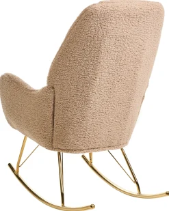 Poltrona a dondolo GULSELE Bouclé Beige