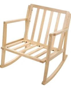 Poltrona a dondolo KJEVIK Legno Marrone chiaro/Beige chiaro