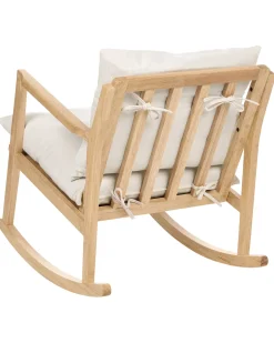 Poltrona a dondolo KJEVIK Legno Marrone chiaro/Beige chiaro