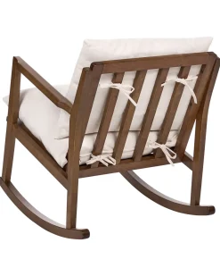 Poltrona a dondolo KJEVIK Legno Marrone/Beige chiaro