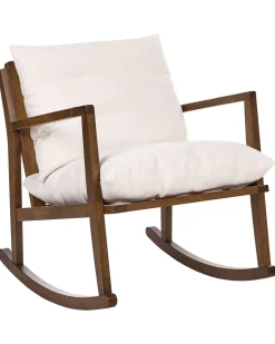 Poltrona a dondolo KJEVIK Legno Marrone/Beige chiaro