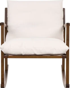 Poltrona a dondolo KJEVIK Legno Marrone/Beige chiaro