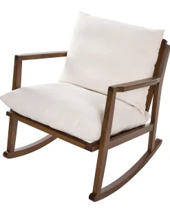 Poltrona a dondolo KJEVIK Legno Marrone/Beige chiaro